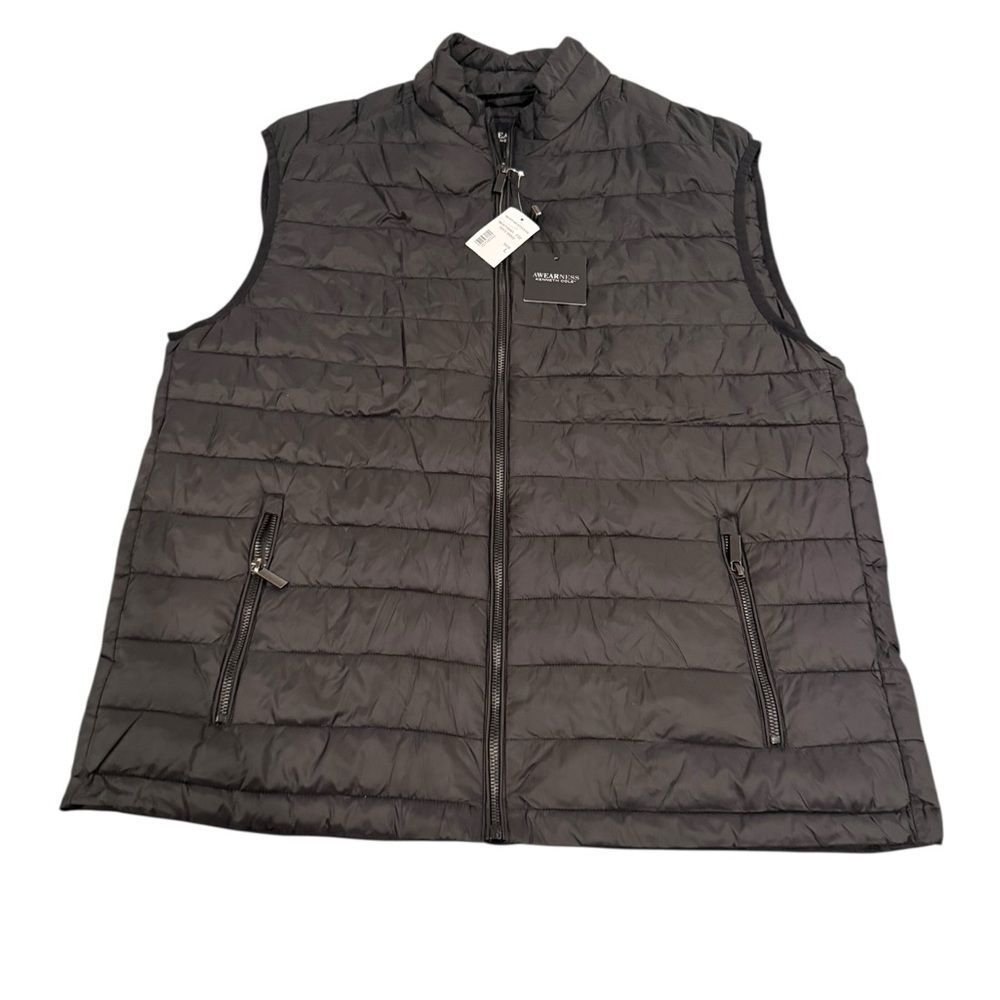 AWEARNESS Kenneth Cole Quilted Puffer Vest – Men’s Large – Black – NWT